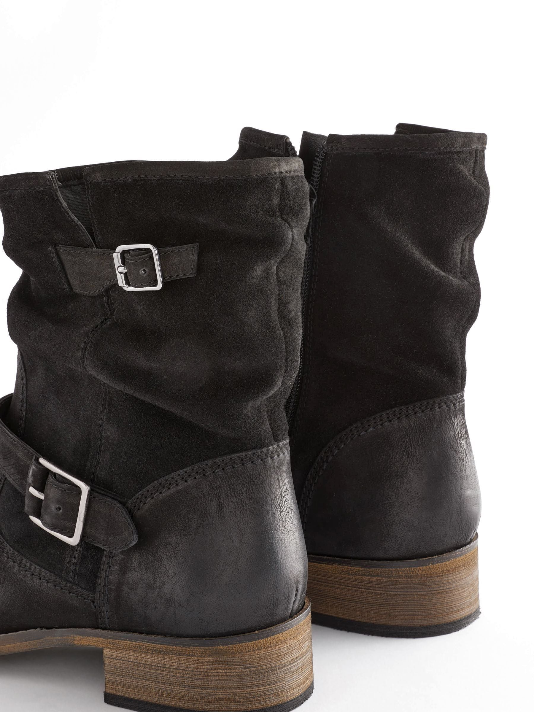 Buy Black Extra Wide Fit Forever Comfort Leather Slouch Ankle Boots from the Next UK online shop