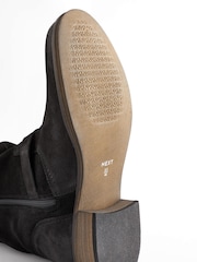 Black Extra Wide Fit Forever Comfort® Leather Slouch Ankle Boots - Image 7 of 7
