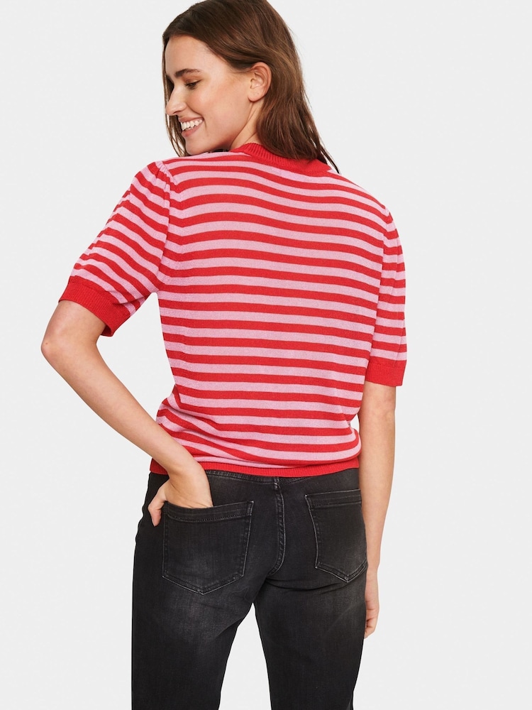 Saint Tropez Red Tau Shimmer Blouse - Image 2 of 6