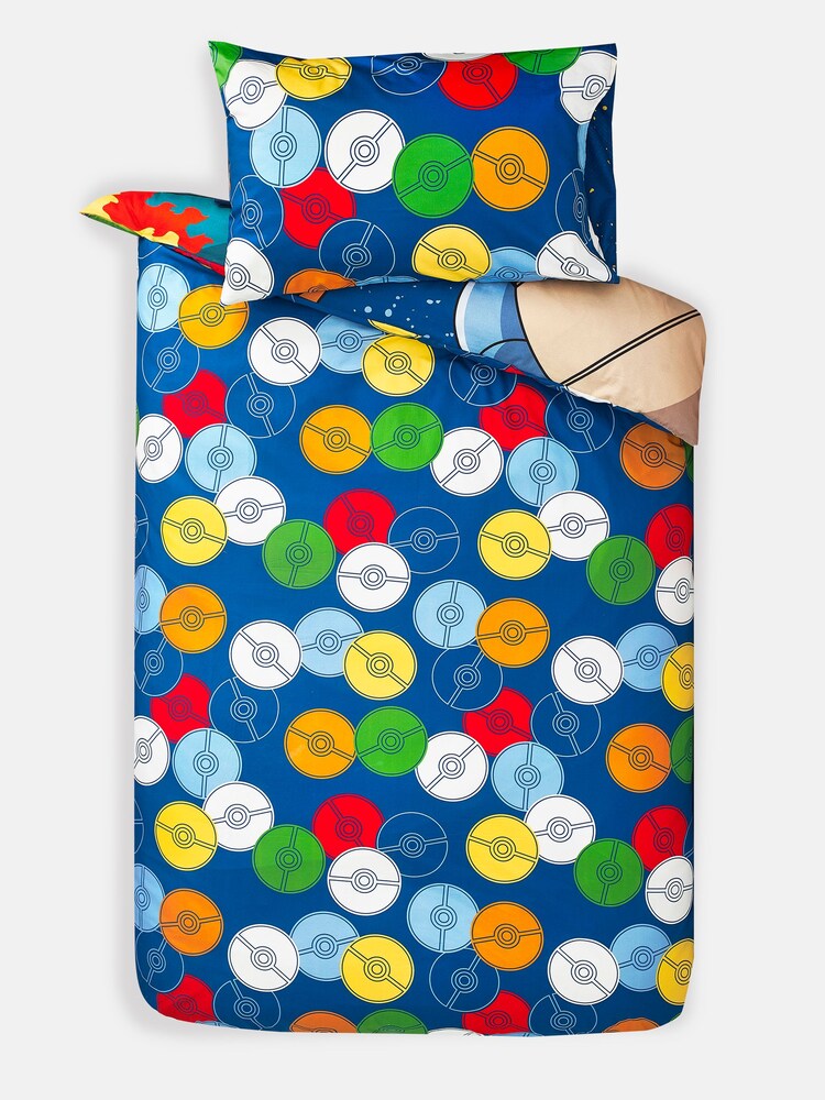 Pokémon Blue Reversible 100% Cotton Duvet Cover And Pillowcase Set - Image 11 of 11 Pokémon Blue Reversible 100% Cotton Duvet Cover And Pillowcase Set - Image 11 of 11