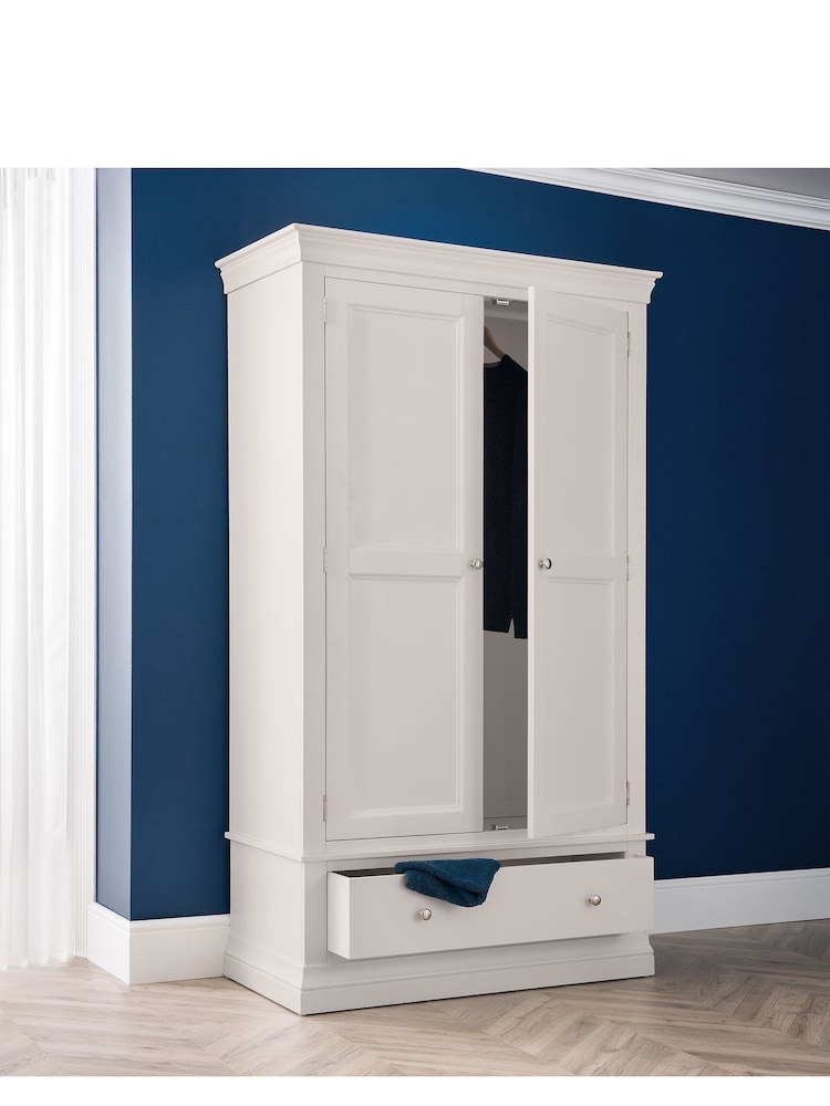 Julian Bowen Grey Clermont Double 1 Drawer Wardrobe - Image 1 of 4