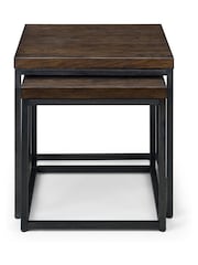 Julian Bowen Brown Brooklyn Nesting Lamp Tables - Image 2 of 4