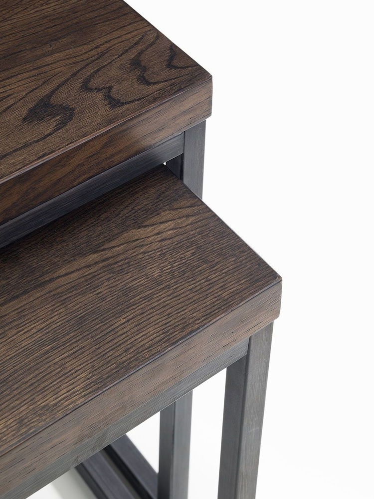 Julian Bowen Brown Brooklyn Nesting Lamp Tables - Image 4 of 4