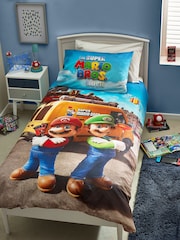 Super Mario eenpersoons dekbedovertrek en kussensloopset van 100% katoen - Image 1 of 8