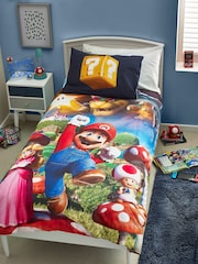 Super Mario eenpersoons dekbedovertrek en kussensloopset van 100% katoen - Image 2 of 8