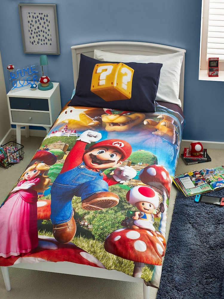 Super Mario eenpersoons dekbedovertrek en kussensloopset van 100% katoen - Image 2 of 8