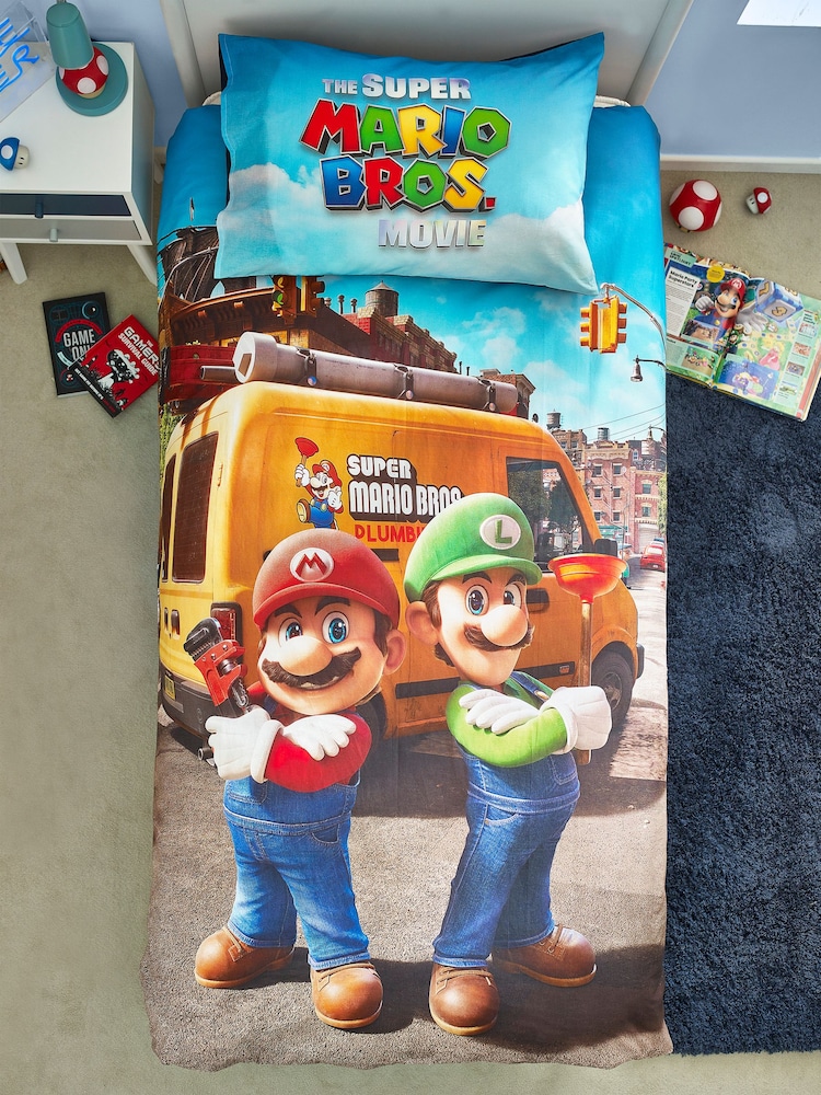 Super Mario eenpersoons dekbedovertrek en kussensloopset van 100% katoen - Image 3 of 8