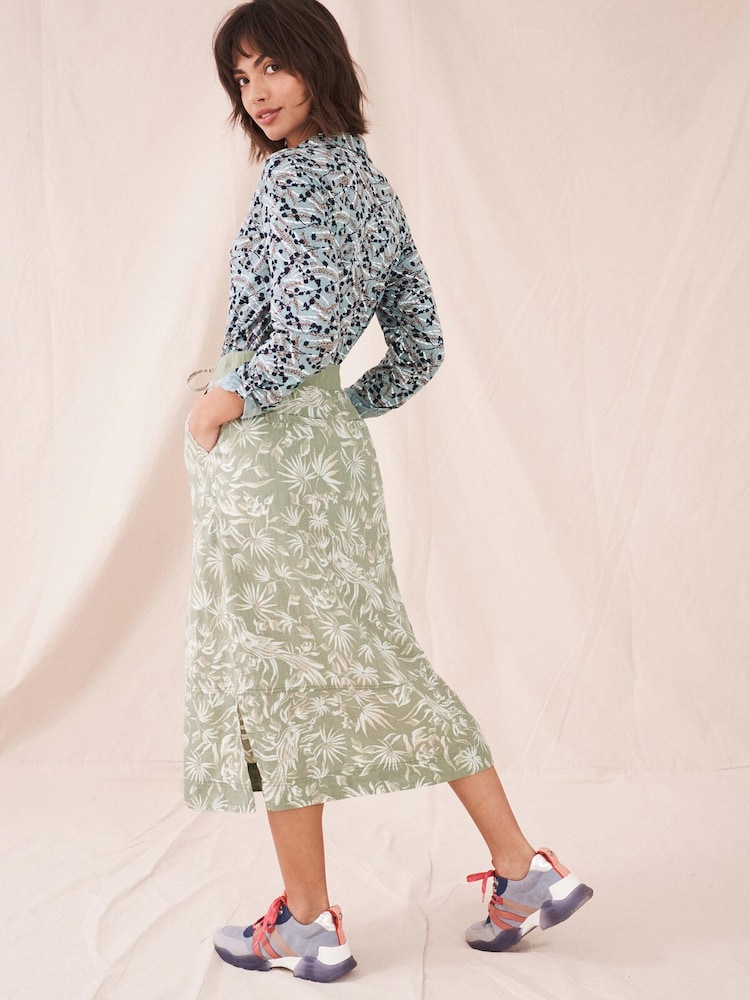 White Stuff Green Effie Linen Skirt - Image 2 of 6