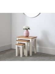 Julian Bowen Ivory Coxmoor Nest of 3 Tables - Image 1 of 4