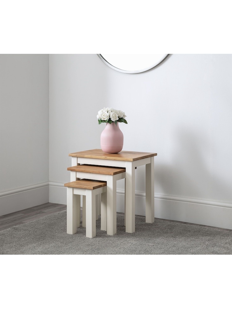 Julian Bowen Ivory Coxmoor Nest of 3 Tables - Image 1 of 4
