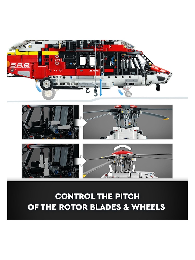 LEGO Technic Airbus H175 Rescue Helicopter Toy Model 42145 - Image 7 of 9