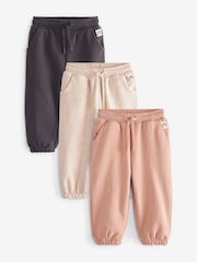 Grey/Cream/Pink 3 Pack Jogger Set (3mths-7yrs) - Image 1 of 2