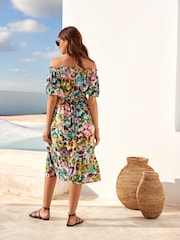 Ditsy Floral Off Shoulder Midi Summer Dress - Image 3 of 7