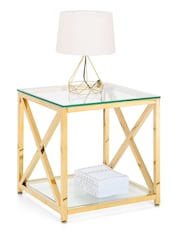 Julian Bowen Gold Miami Lamp Table - Image 2 of 4