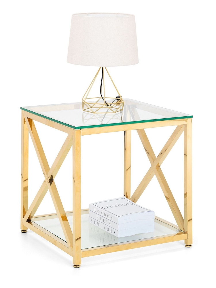 Julian Bowen Gold Miami Lamp Table - Image 2 of 4