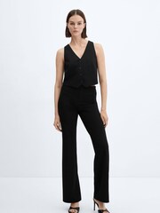 Mango Black Suit Waistcoat With Buttons - Image 2 of 7