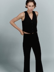 Mango Black Suit Waistcoat With Buttons - Image 5 of 7