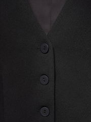 Mango Black Suit Waistcoat With Buttons - Image 7 of 7