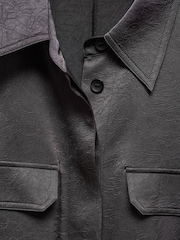Mango Black Satin Shirt Dress - Image 7 of 7