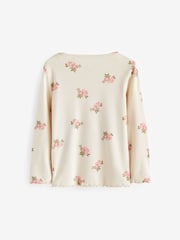 Neutral 5 Pack Long Sleeve Rib Jersey Tops (3mths-7yrs) - Image 2 of 3