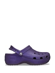 Crocs Purple Classic Platform Glitter Clogs - Image 1 of 7