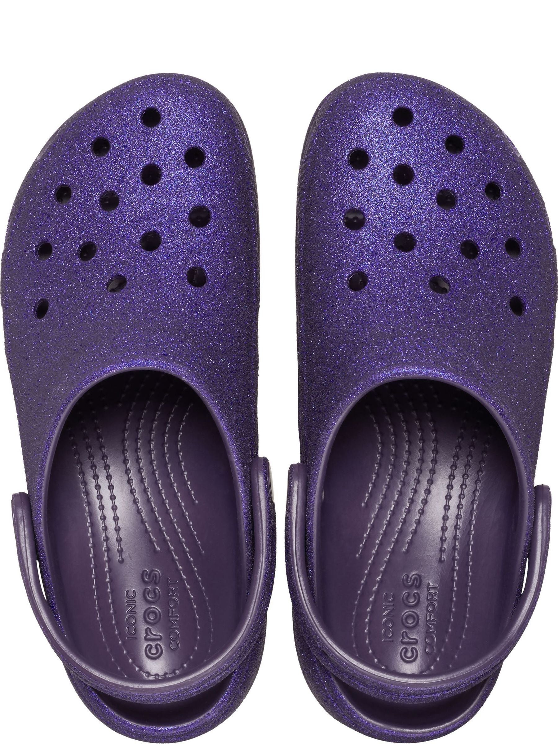 Purple glitter crocs shop