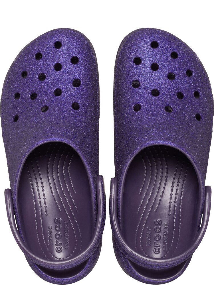 Buy Crocs Purple Classic Platform Glitter Clogs from Next Oman