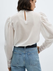 Mango Cream Embroidered Details Blouse - Image 2 of 7
