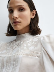 Mango Cream Embroidered Details Blouse - Image 5 of 7