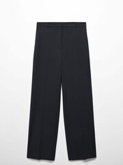 Mango Black Low-Waist Wideleg Trousers - Image 6 of 7
