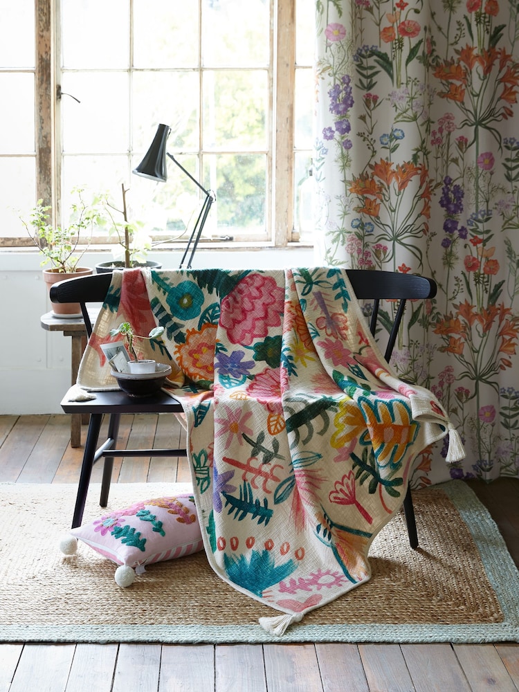 Lucy Tiffney at Next Multi Floral Printed Throw - Image 2 of 3