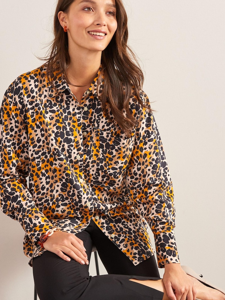 Neutral, Aufnäher mit Animalprint - Langes Shirt im Utility-Look - Bild 1 von 5