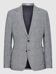Reiss Blue Glare Puppytooth Check Blazer - Image 2 of 5