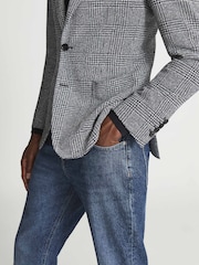 Reiss Blue Glare Puppytooth Check Blazer - Image 4 of 5