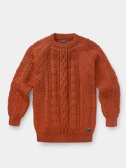 Alaranjado - Aubin Westport de lã Aran com Crew gola  Jumper - Imagem 4 de 4