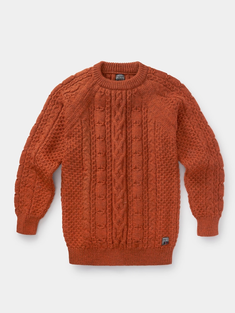 Alaranjado - Aubin Westport de lã Aran com Crew gola  Jumper - Imagem 4 de 4