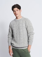 Aubin Westport Aran Wool Crew Neck Jumper - Image 1 of 7