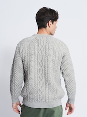 Aubin Westport Aran Wool Crew Neck Jumper - Image 2 of 7