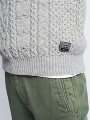 Aubin Westport Aran Wool Crew Neck Jumper - Image 4 of 7