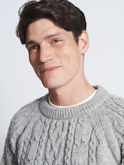 Aubin Westport Aran Wool Crew Neck Jumper - Image 5 of 7