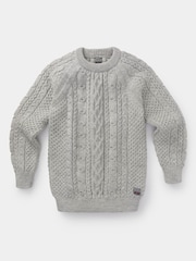 Aubin Westport Aran Wool Crew Neck Jumper - Image 6 of 7