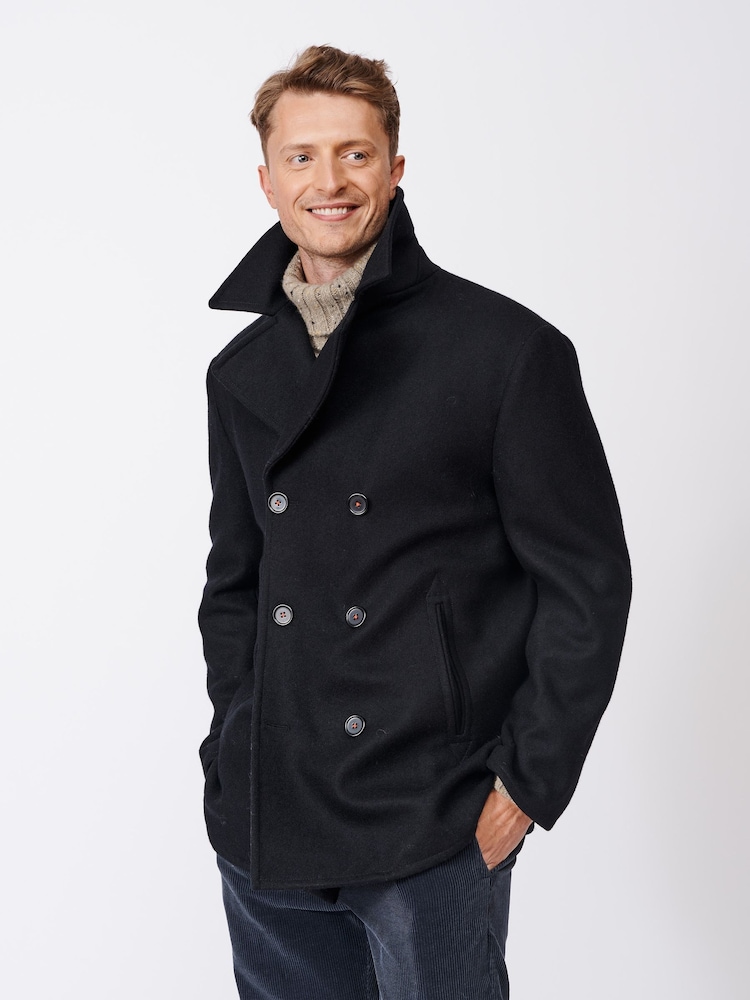Aubin Blue Saltaire Wool Peacoat - Image 4 of 6
