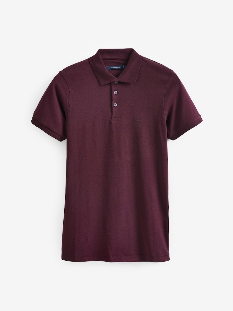French Connection Purple Bordeaux Polo Shirt - Image 5 of 5