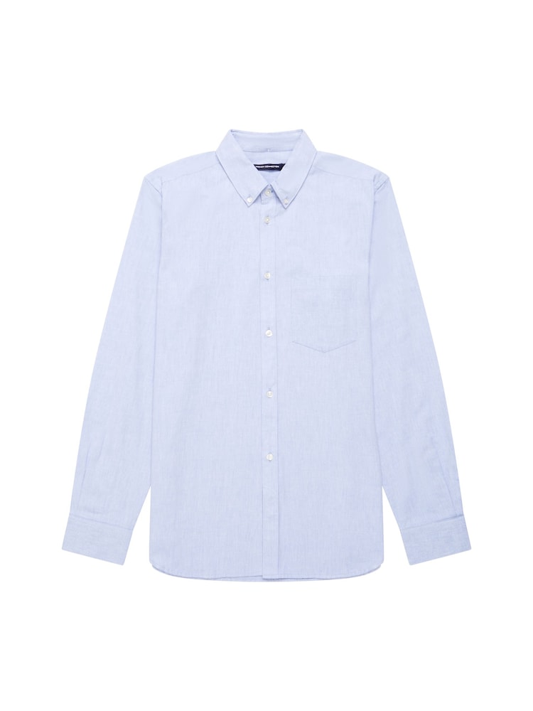 French Connection Blue Oxford 100% Cotton Long Sleeve Shirt - Image 4 of 4