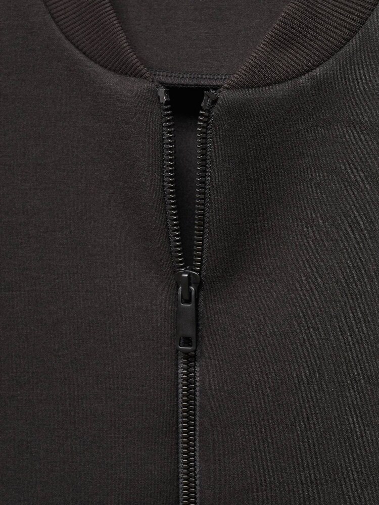 Mango Black Zipper Bomber Jacket - Image 7 of 7