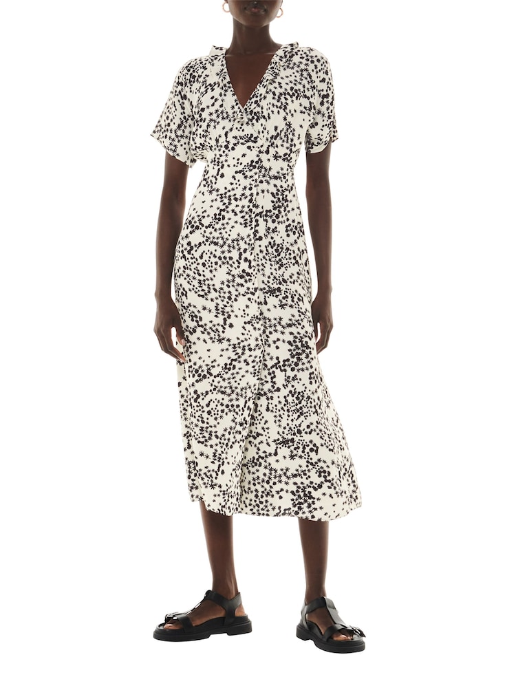 Whistles Dandelion Floral Black Midi Dress - Image 1 of 4 Whistles Dandelion Floral Black Midi Dress - Image 1 of 4