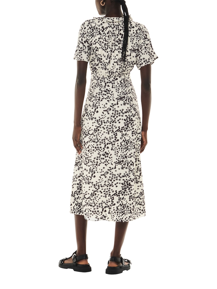 Whistles Dandelion Floral Black Midi Dress - Image 2 of 4 Whistles Dandelion Floral Black Midi Dress - Image 2 of 4
