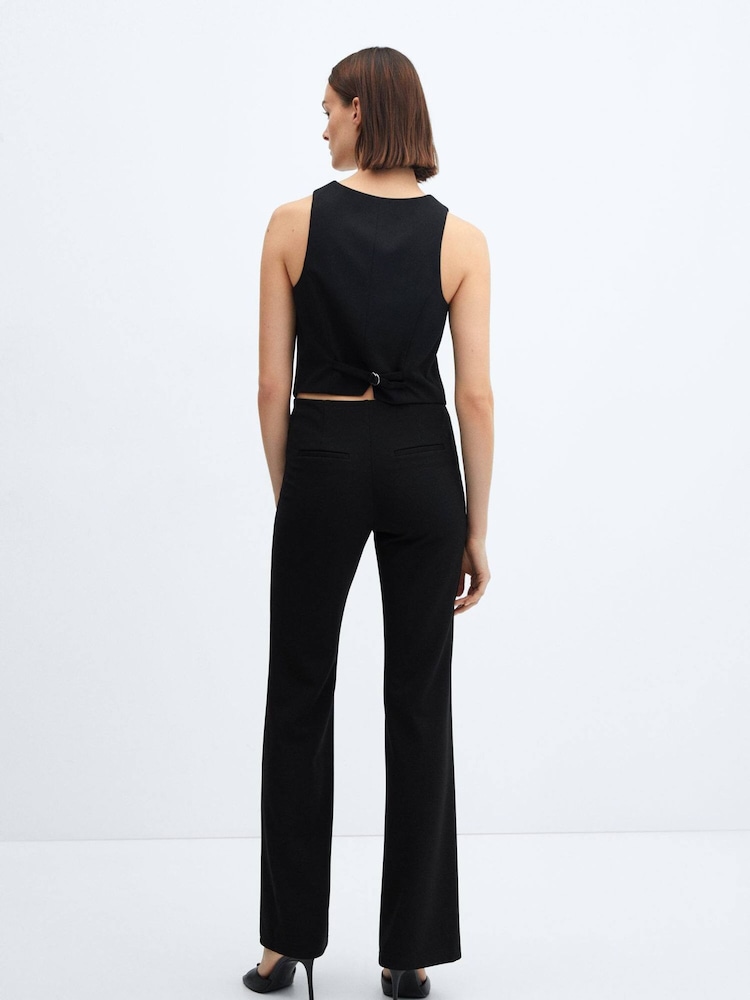 Mango Black High-Waist Straight Trousers - Image 2 of 7