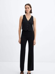Mango Black High-Waist Straight Trousers - Image 3 of 7
