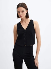 Mango Black High-Waist Straight Trousers - Image 4 of 7